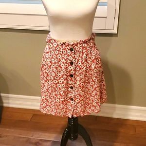 Madewell paperbag waist floral skirt